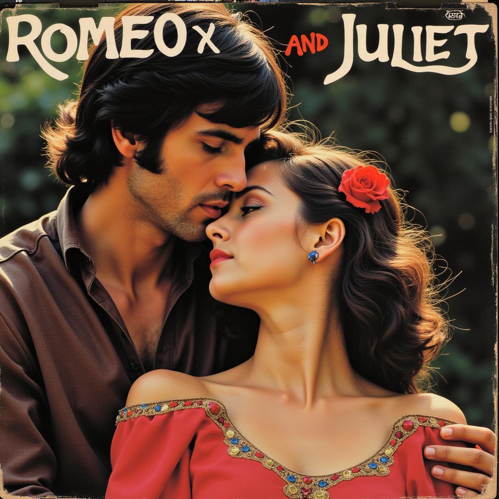 Hình ảnh 1: Bìa album nhạc phim Romeo và Juliet (1968) với hình ảnh đôi tình nhân nổi tiếng.