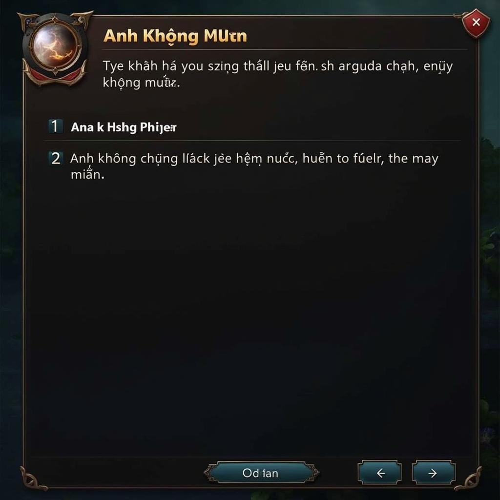 Trò chơi "Anh Không Muốn"