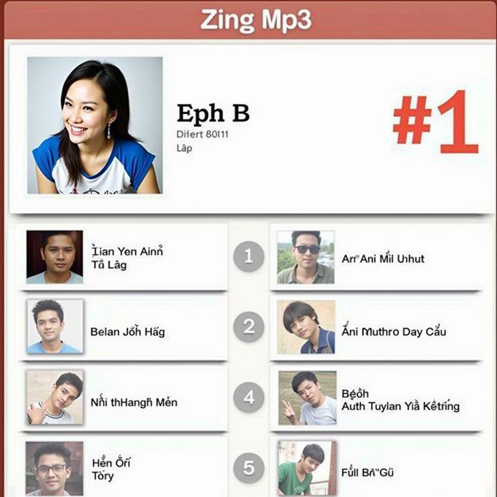 Bảng xếp hạng Zing Mp3 với Anh Ơi Anh À ở vị trí số 1