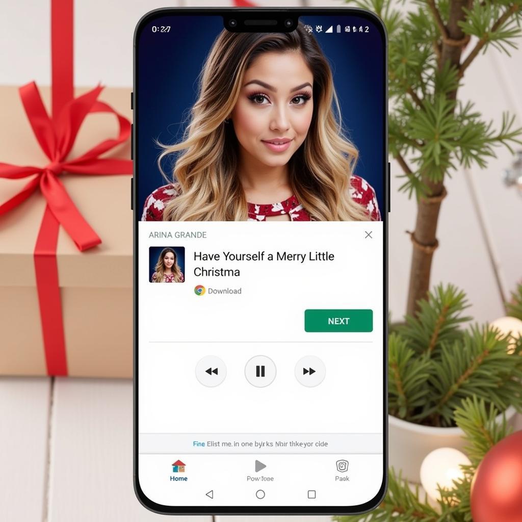 Downloading Ariana Grande's Christmas songs on Zing MP3