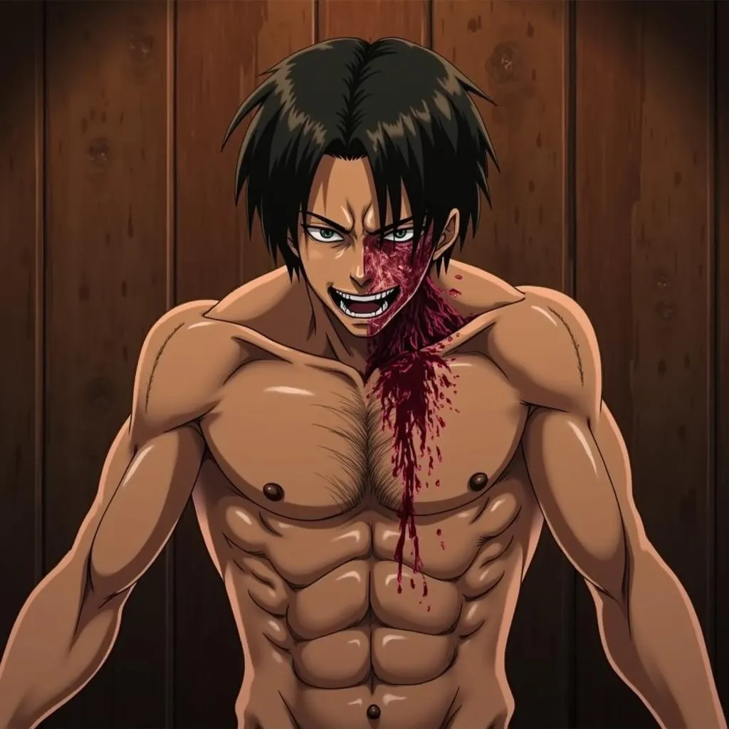 Hình ảnh Eren biến đổi thành Titan trong Attack on Titan SS2 tập 2