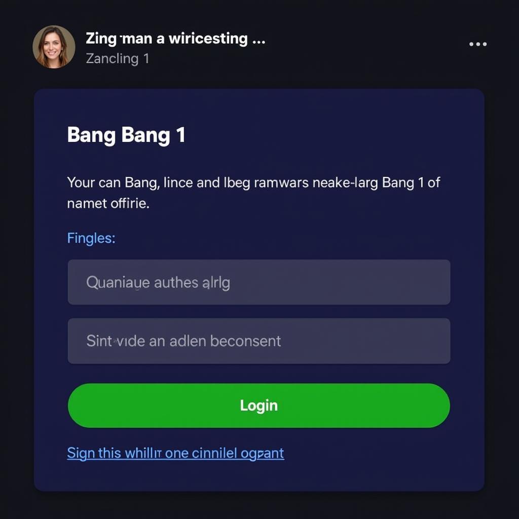 Bang Bang 1 Zing Me Login Screen