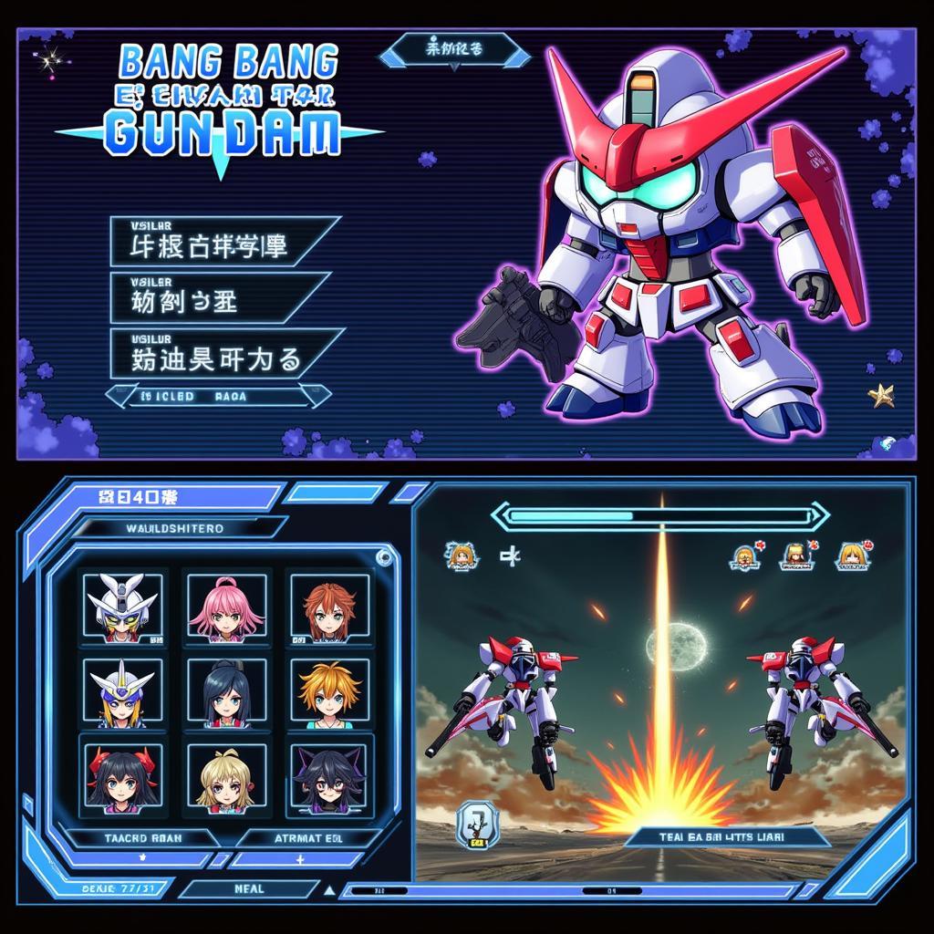 Giao diện Bang Bang Gundam trên Zing Me