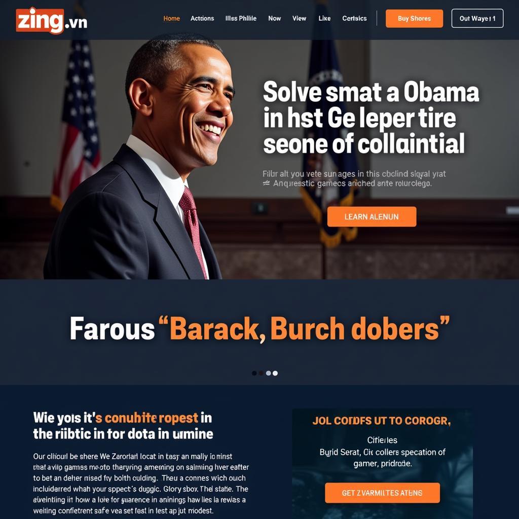 Banner Barack Obama trên Zing.vn