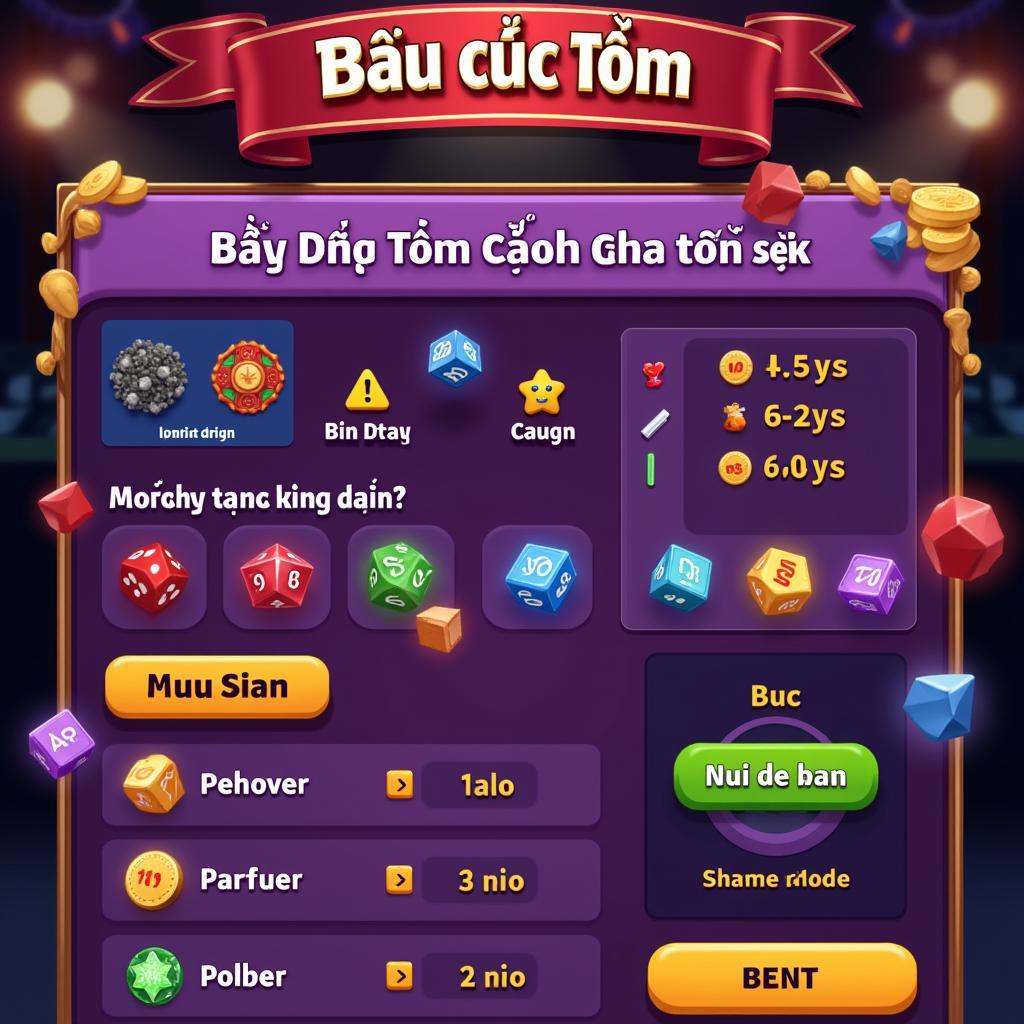 Giao diện game bầu cua tôm cá Zing Me