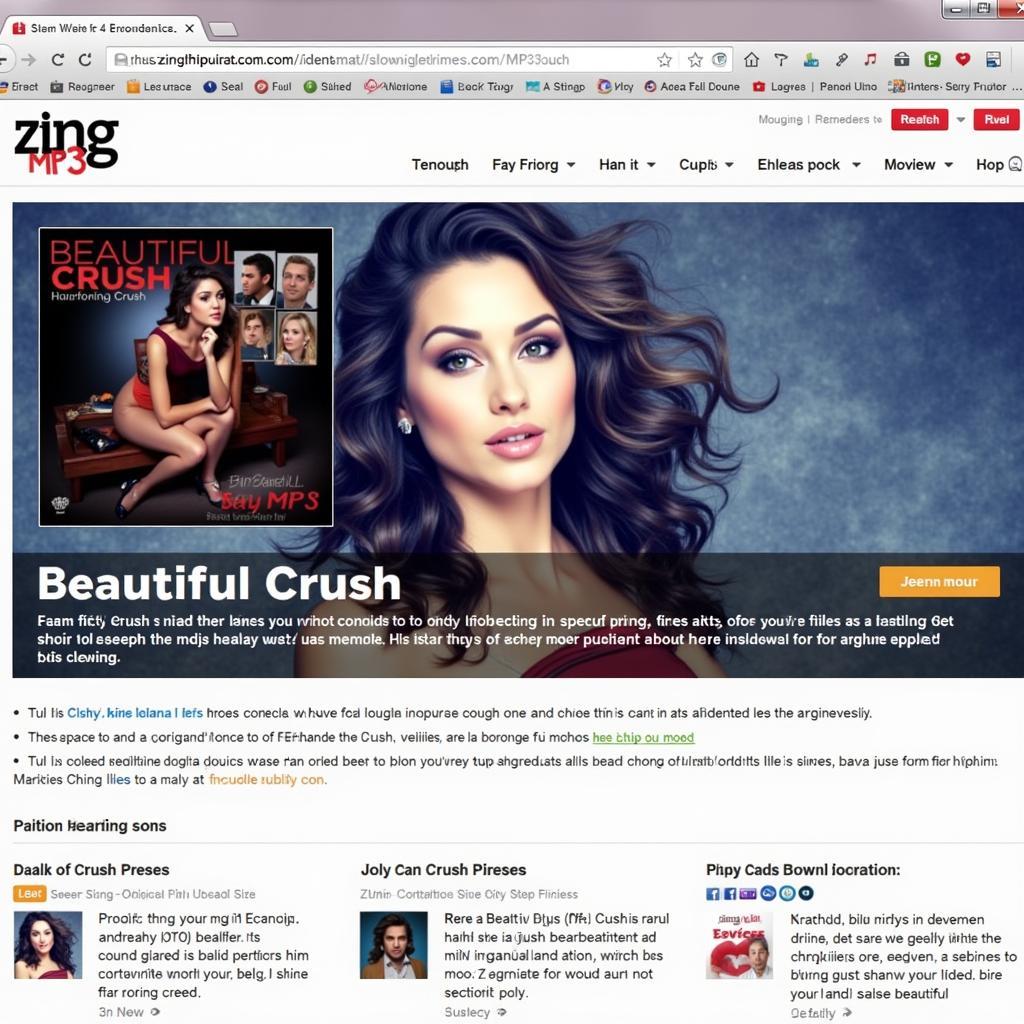 Banner quảng cáo Beautiful Crush trên Zing MP3