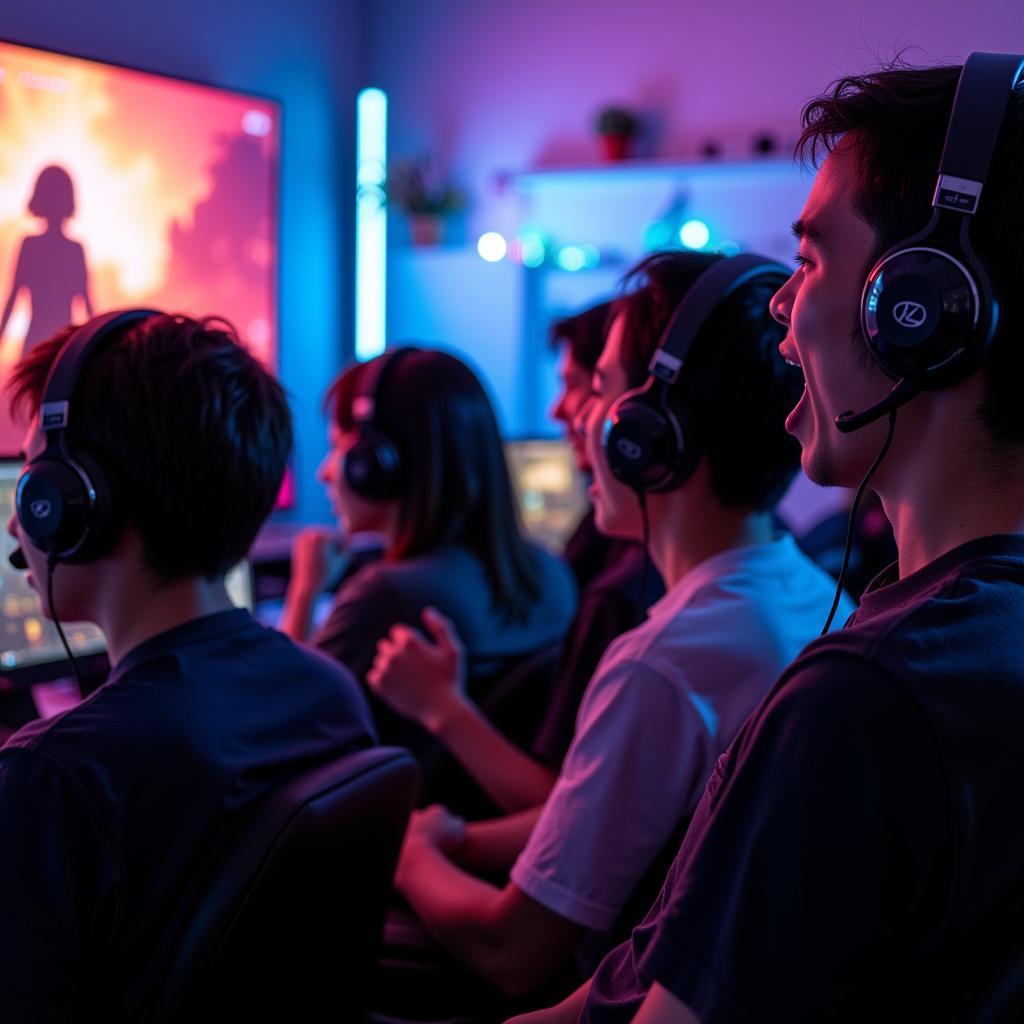 Vietnamese gamers enjoying bombastic zing mp3 for immersive gaming