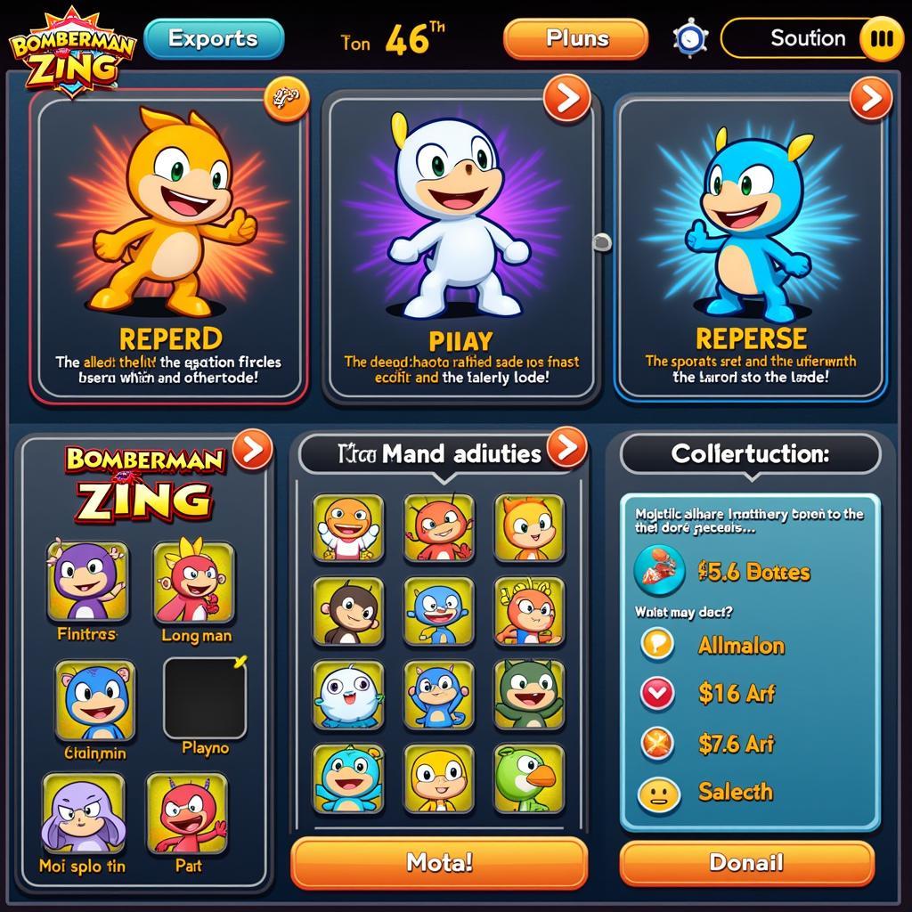 Giao diện game Bomberman Zing