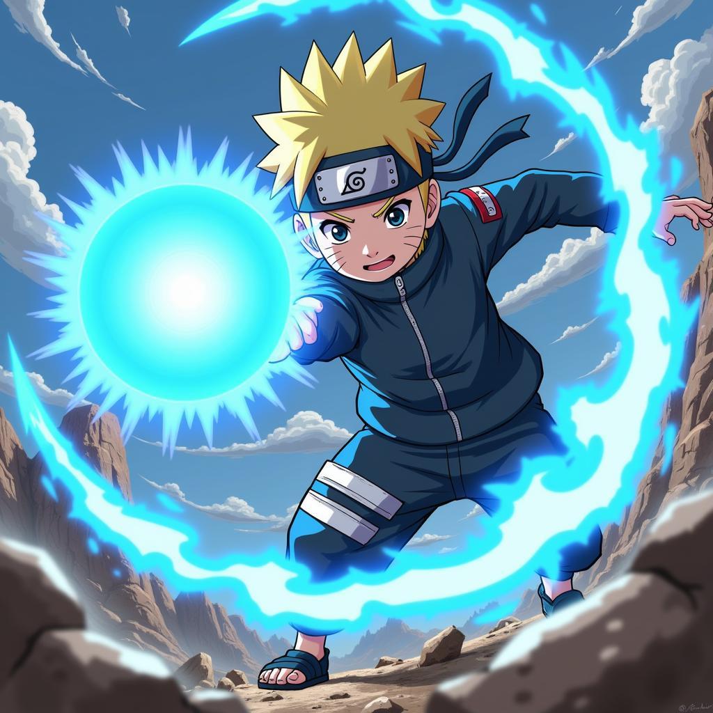 Boruto tung chiêu Rasengan đầy uy lực