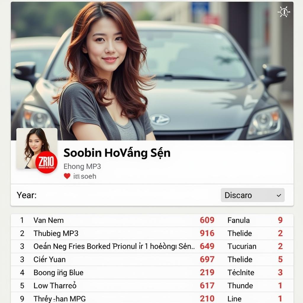 Bảng xếp hạng Zing MP3 năm 2016 với hình ảnh mờ ảo của ca sĩ Soobin Hoàng Sơn