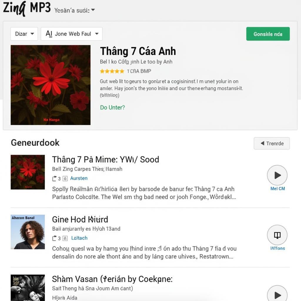 BXH Zing MP3 Tháng 7 Của Anh