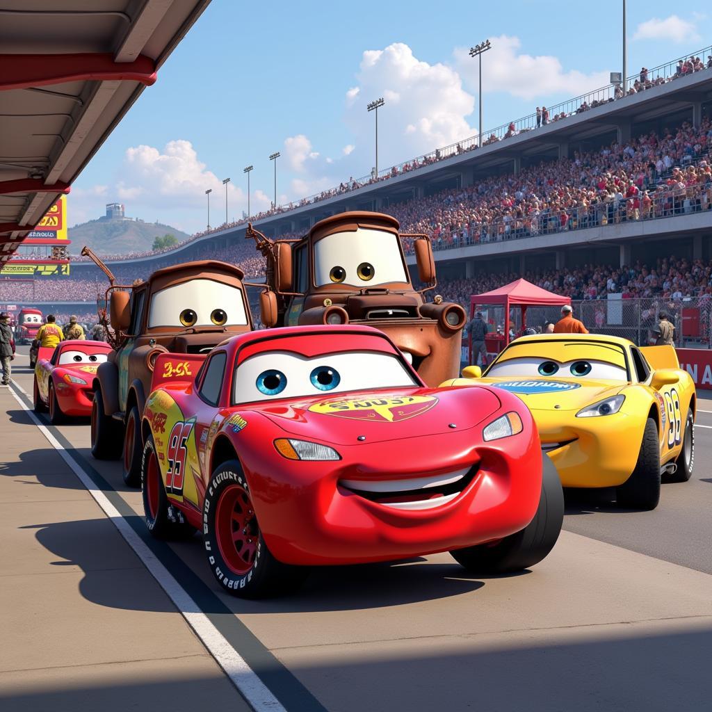 Dàn nhân vật quen thuộc trong Cars 3 Zing Game