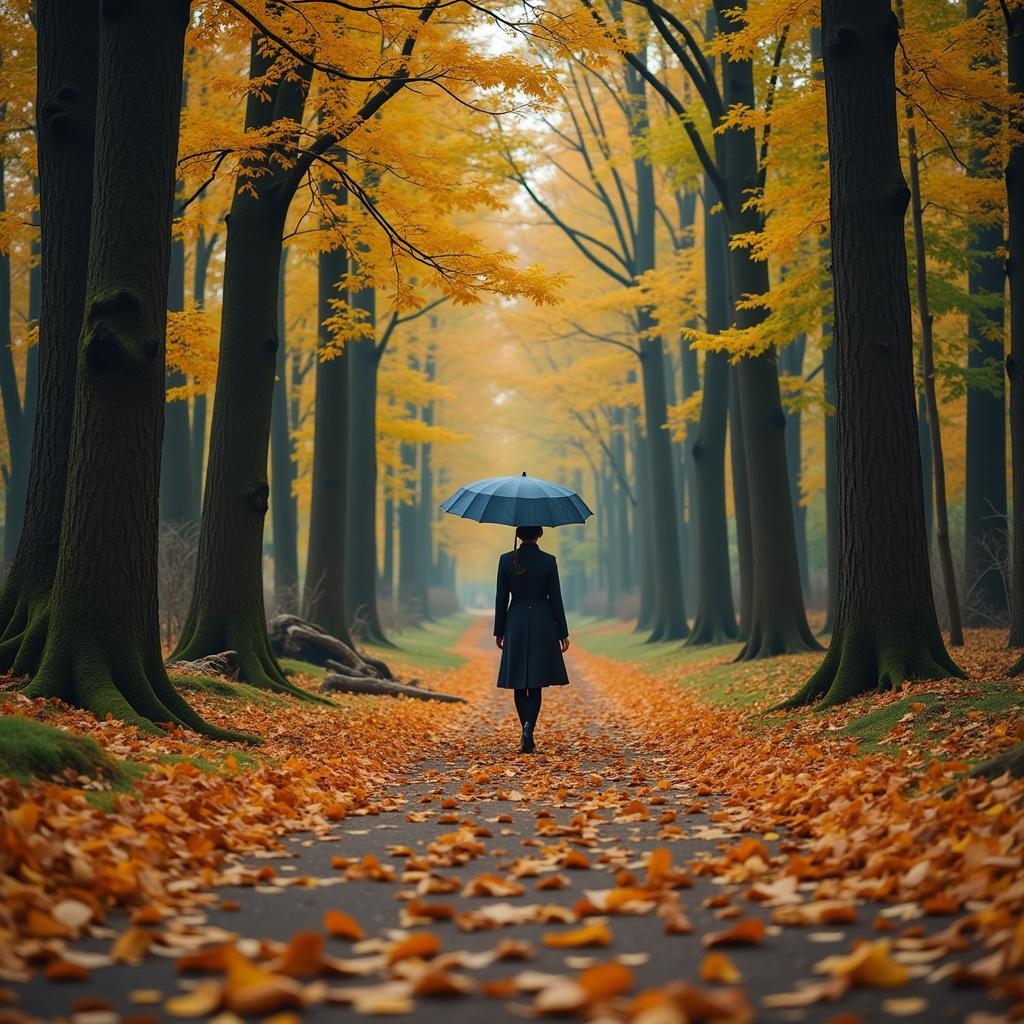 A person stepping on a pile of leaves, only to find out it's hiding thorns.