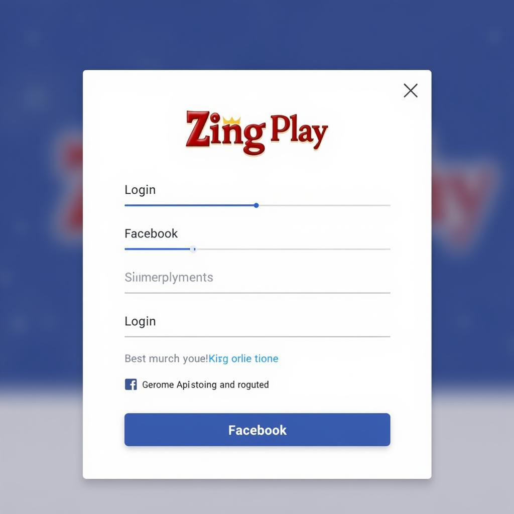 Đăng ký Zing Play Tiến Lên bằng Facebook