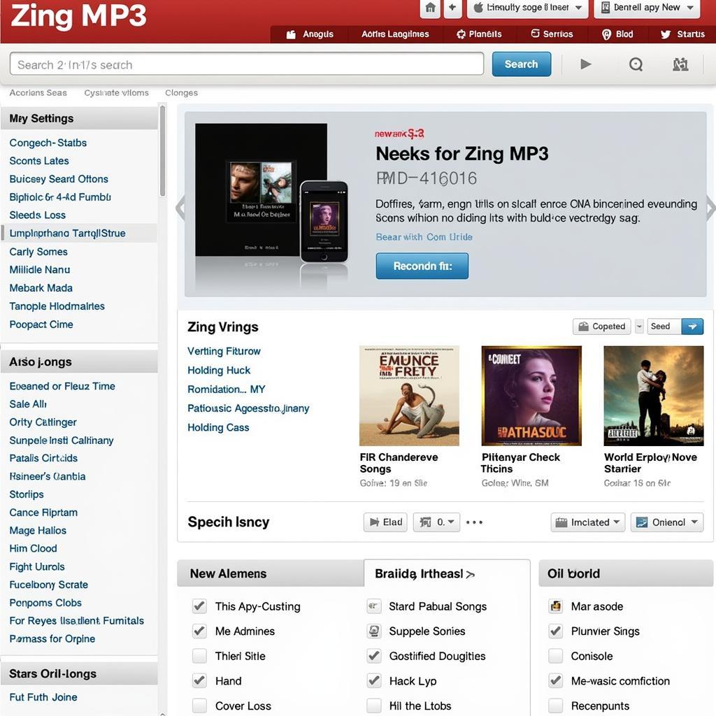 Giao diện Zing MP3 thời kỳ đầu