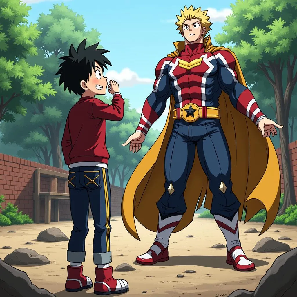 Izuku Midoriya tập luyện cùng All Might