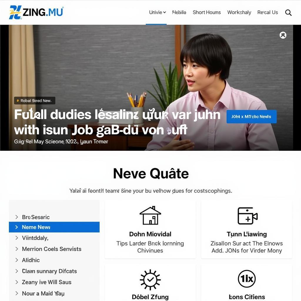 Giao diện Zing.vn