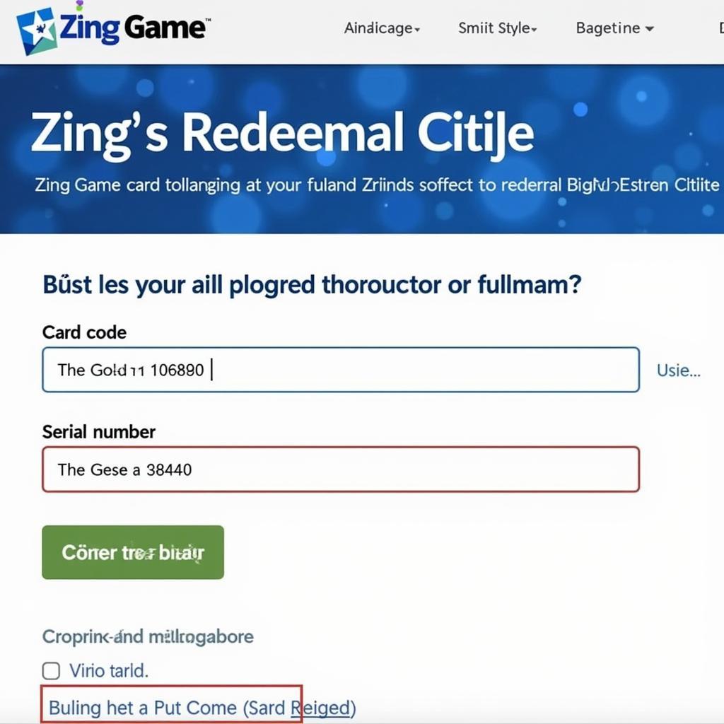 Đổi thẻ Zing trên website Zing Game