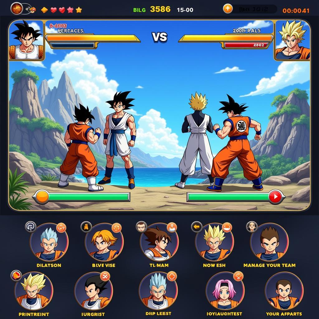 Giao diện game Dragon Ball Super Tap 100 Zing TV