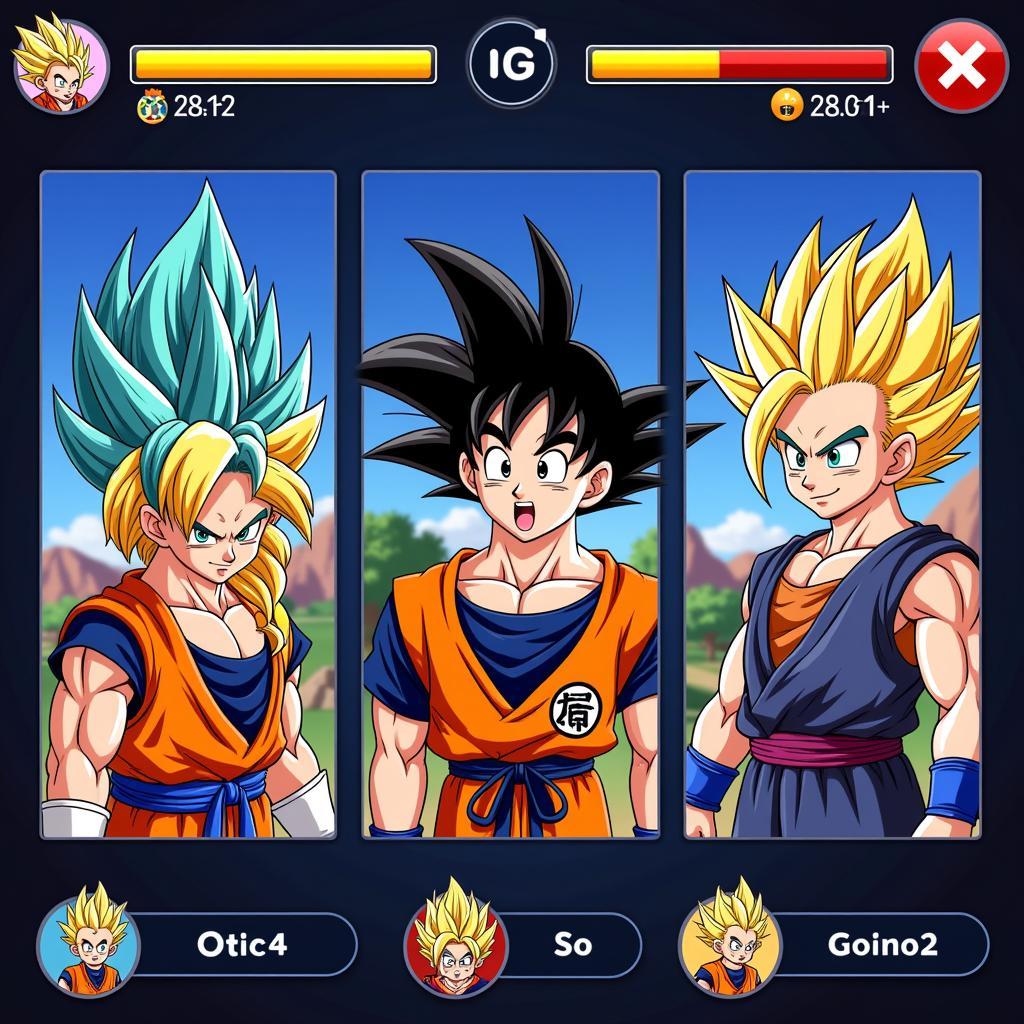 Giao diện game Dragon Ball Z trên Zing Me