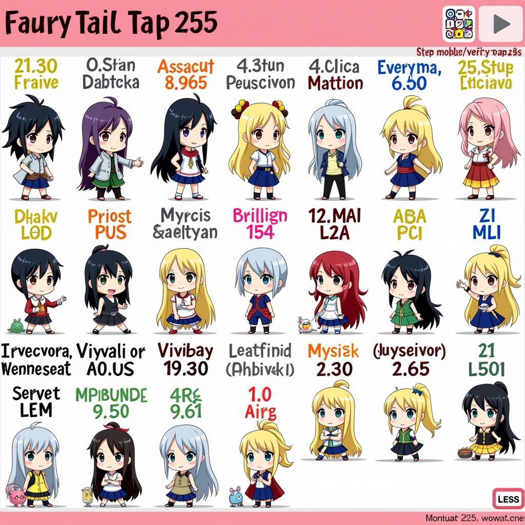 Hệ thống nhân vật Fairy Tail Tap 255 Zing