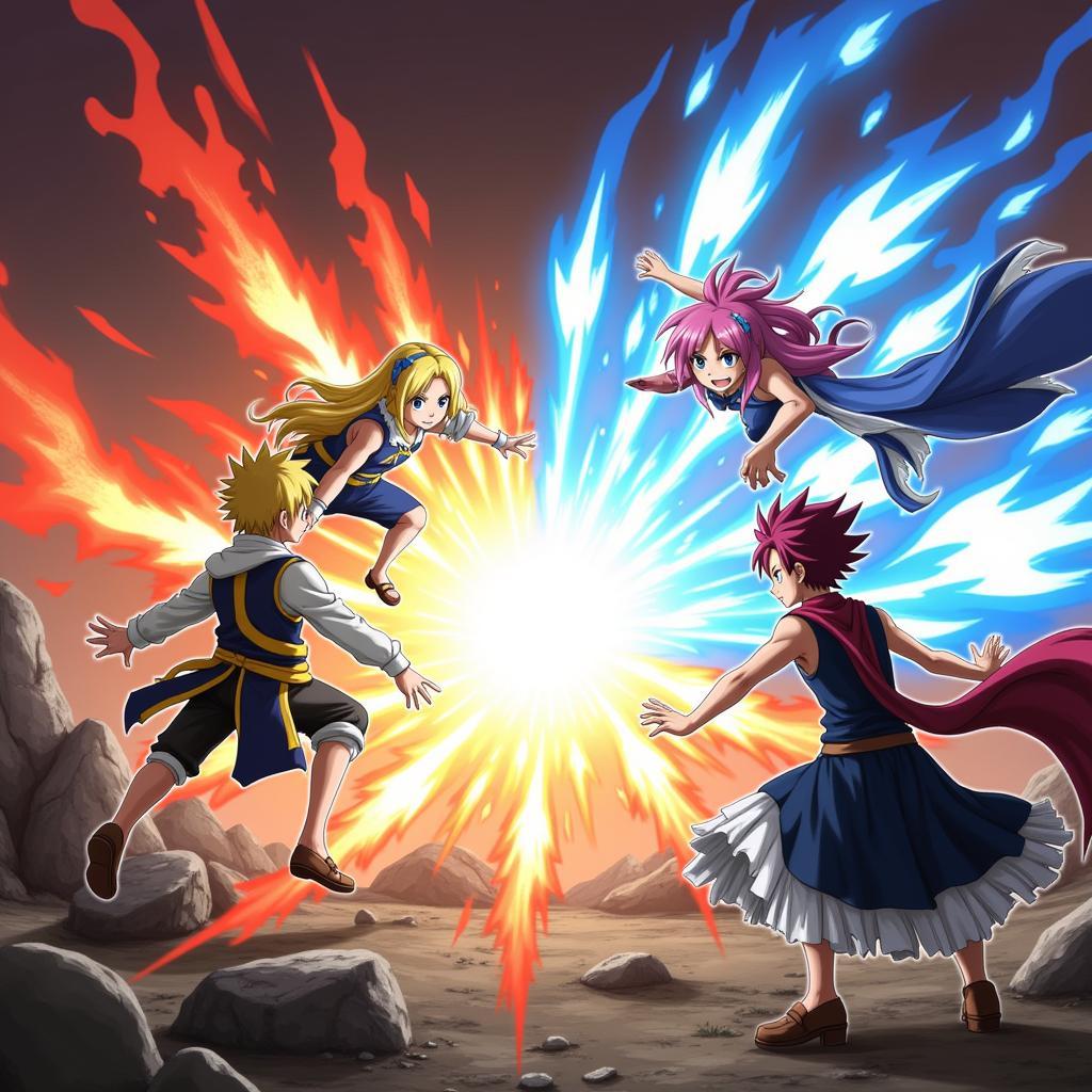 Cảnh chiến đấu trong Fairy Tail Zing Me