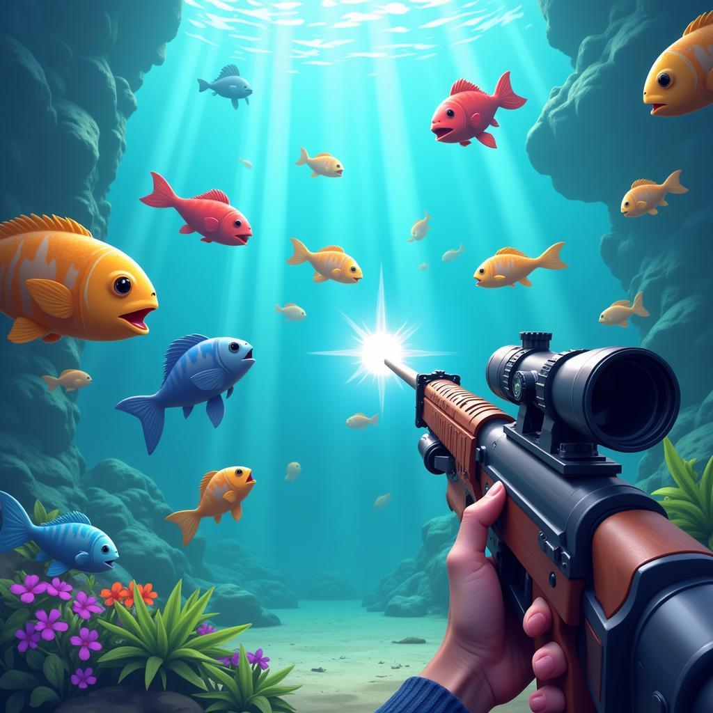 Cảnh bắn cá trong game Fish Zing Me