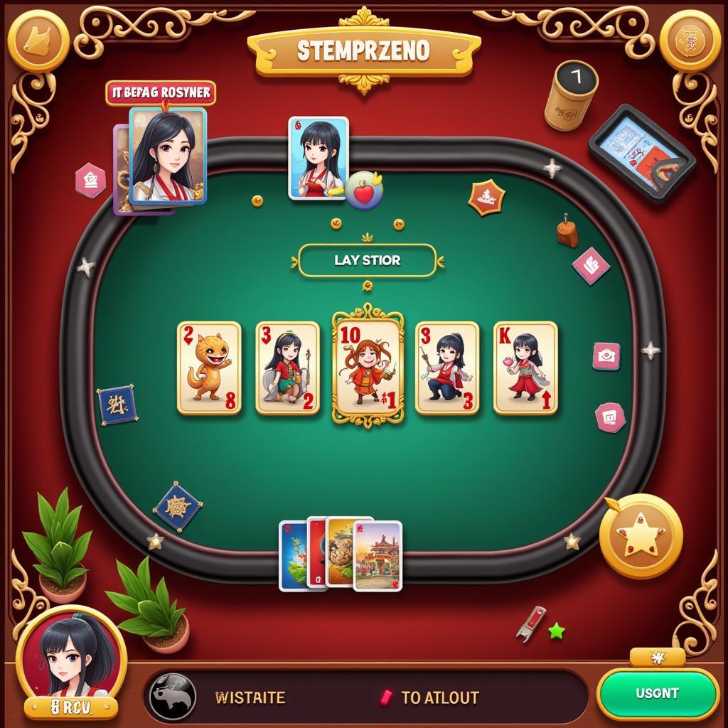 Giao diện game tiến lên Zing