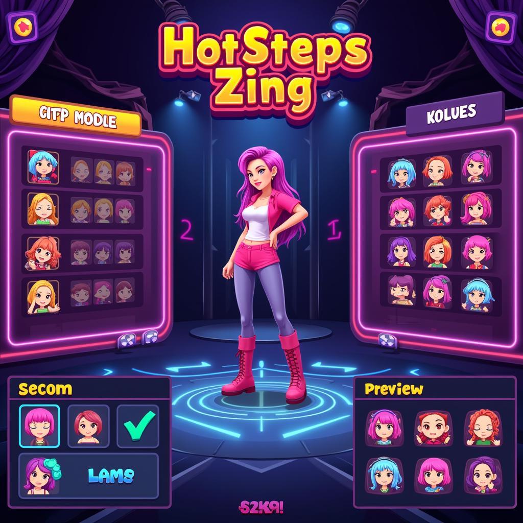 Giao diện game Nhảy HotSteps.Zing.Vn