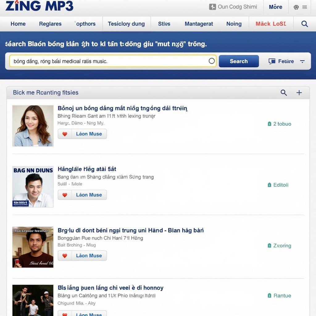 Giao diện Zing MP3