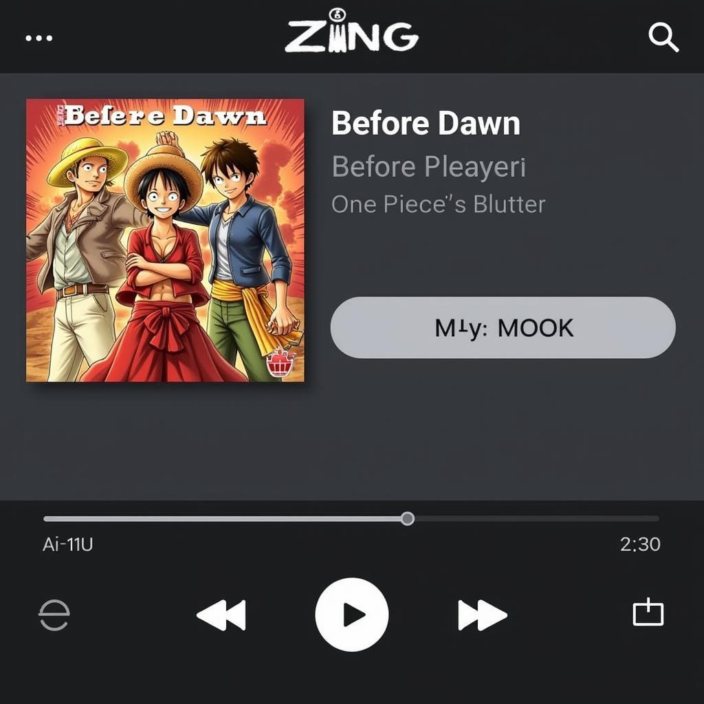 Giao diện Zing MP3 với bài hát Before Dawn