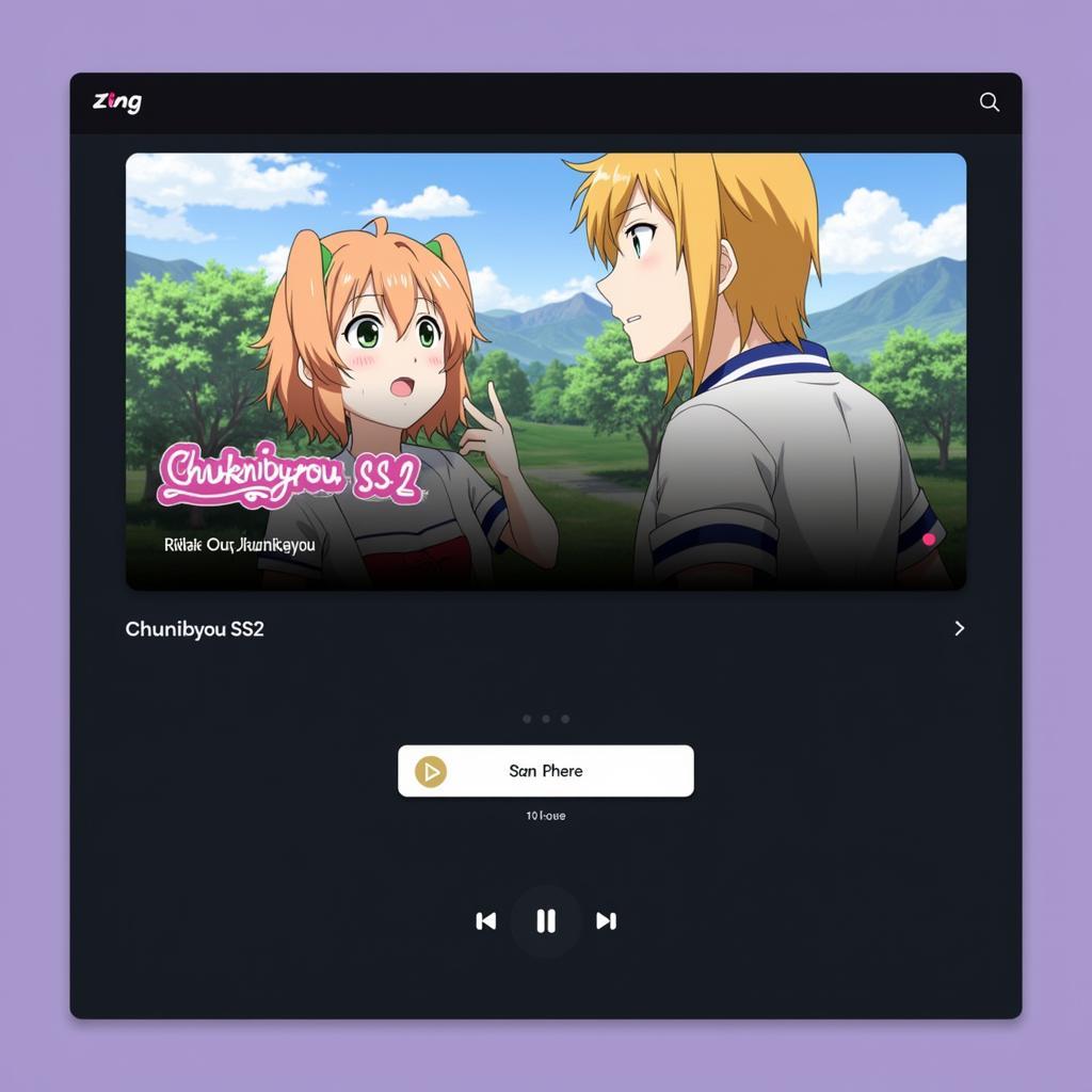 Zing TV interface displaying Chuunibyou SS2