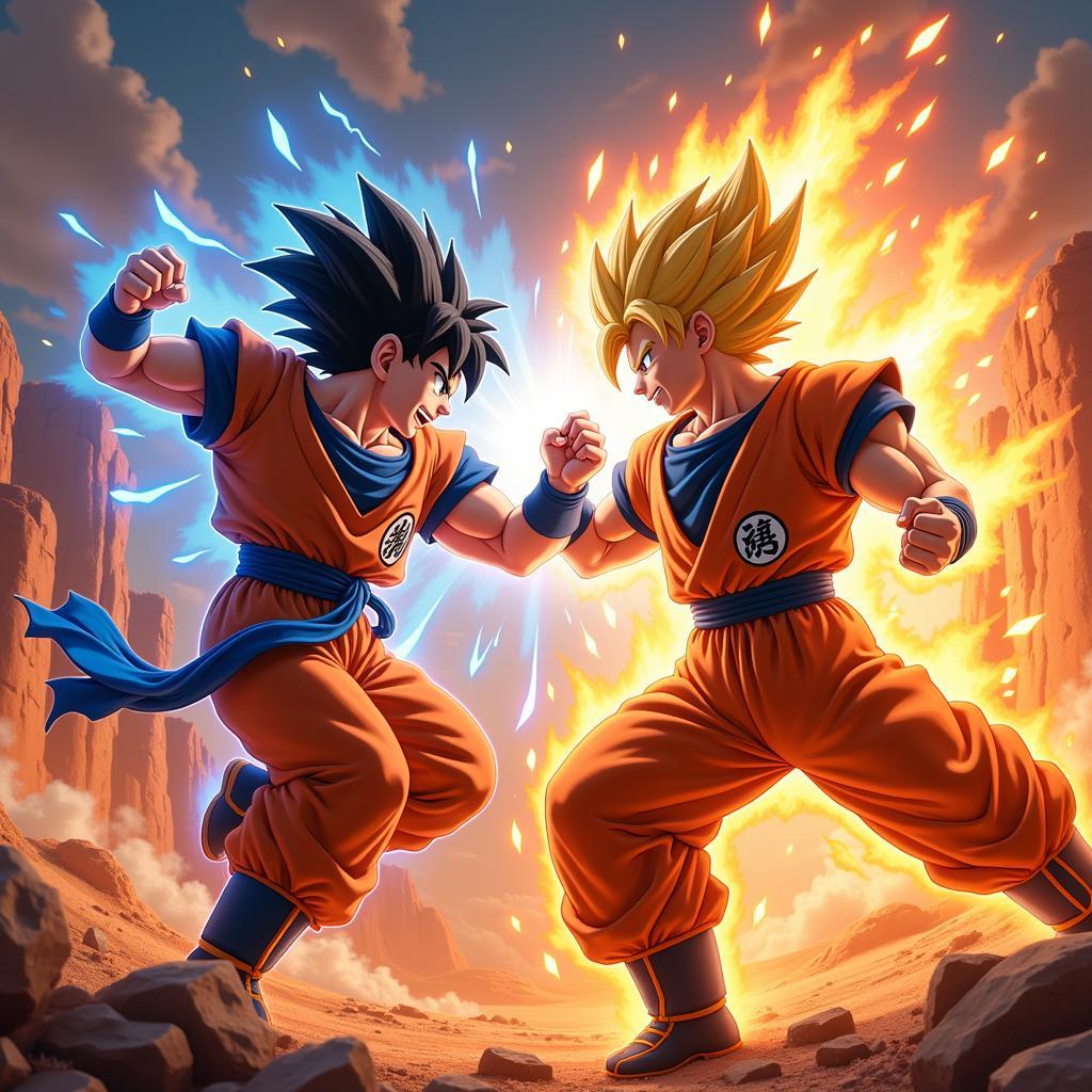 Goku và Vegeta đối đầu