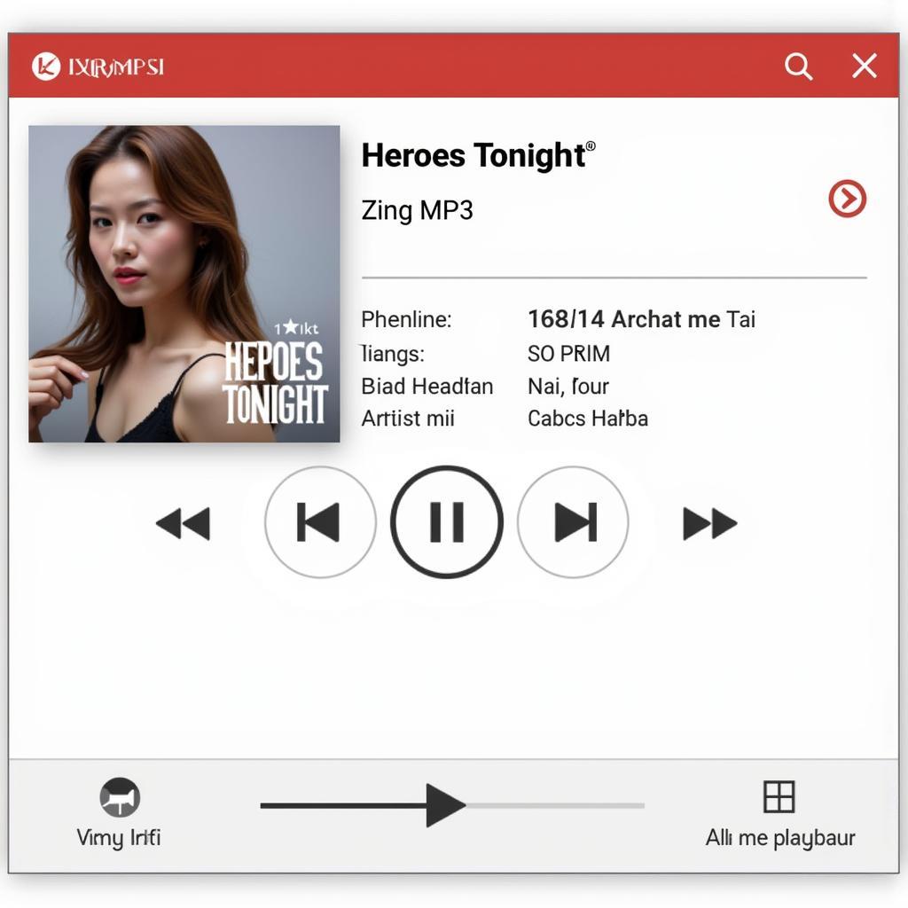 Hình ảnh minh họa về giao diện Zing MP3 với bản nhạc Heroes Tonight được nổi bật