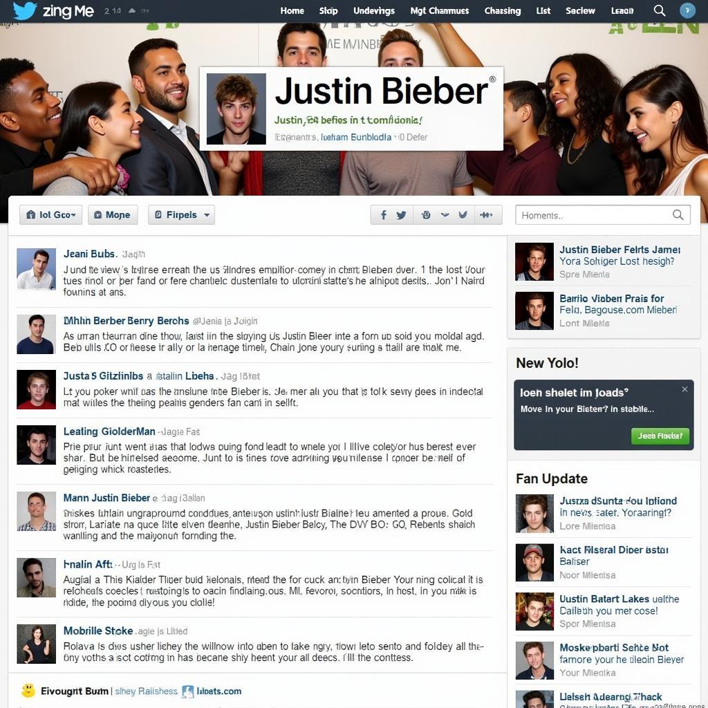 Justin Bieber Zing Fan Community