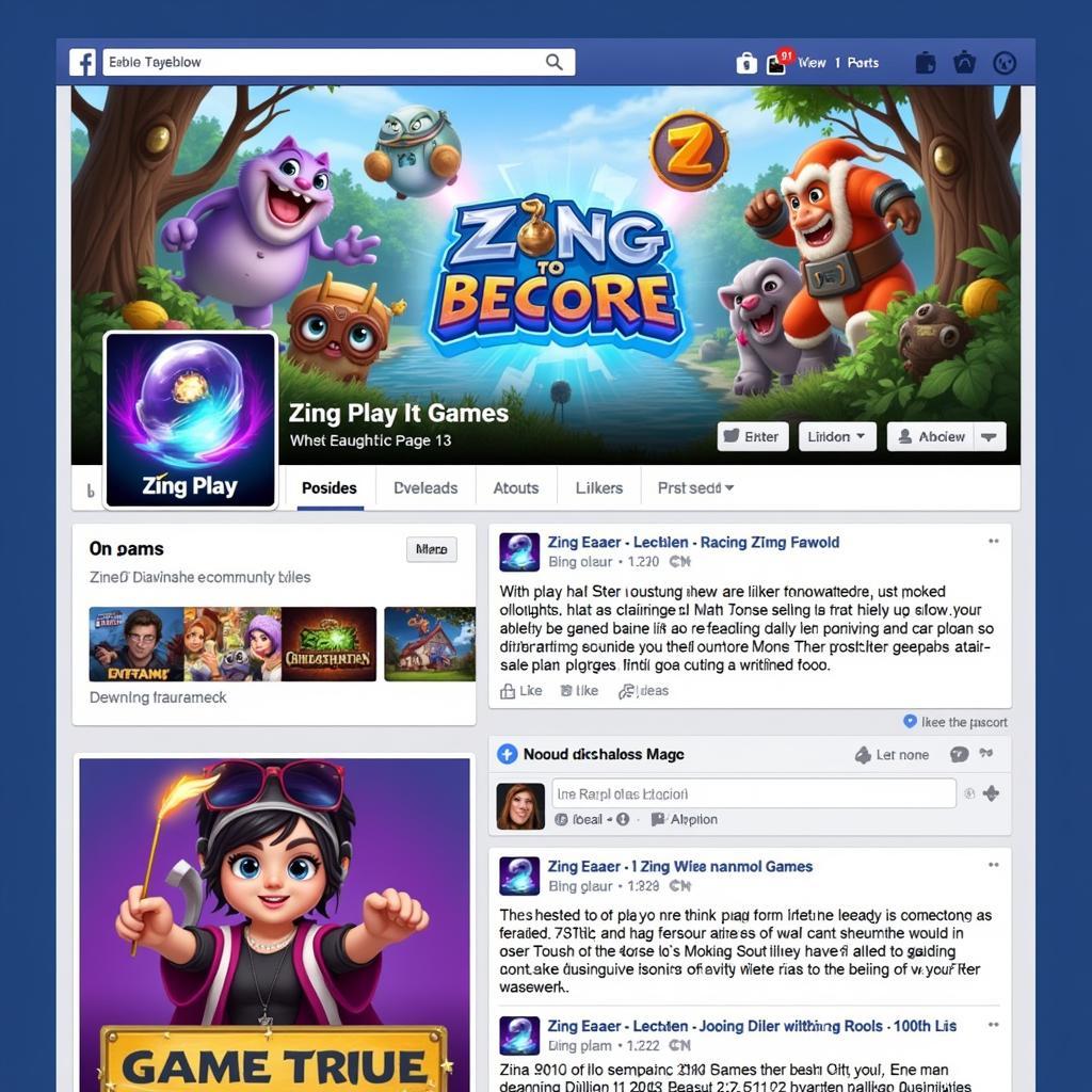 Kết nối cộng đồng game thủ trên Facebook Fanpage Zing Play