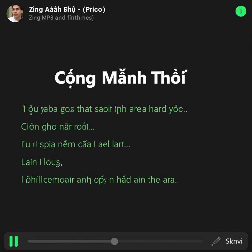 Hình ảnh lyric video "Cũng Đành Thôi" trên Zing MP3