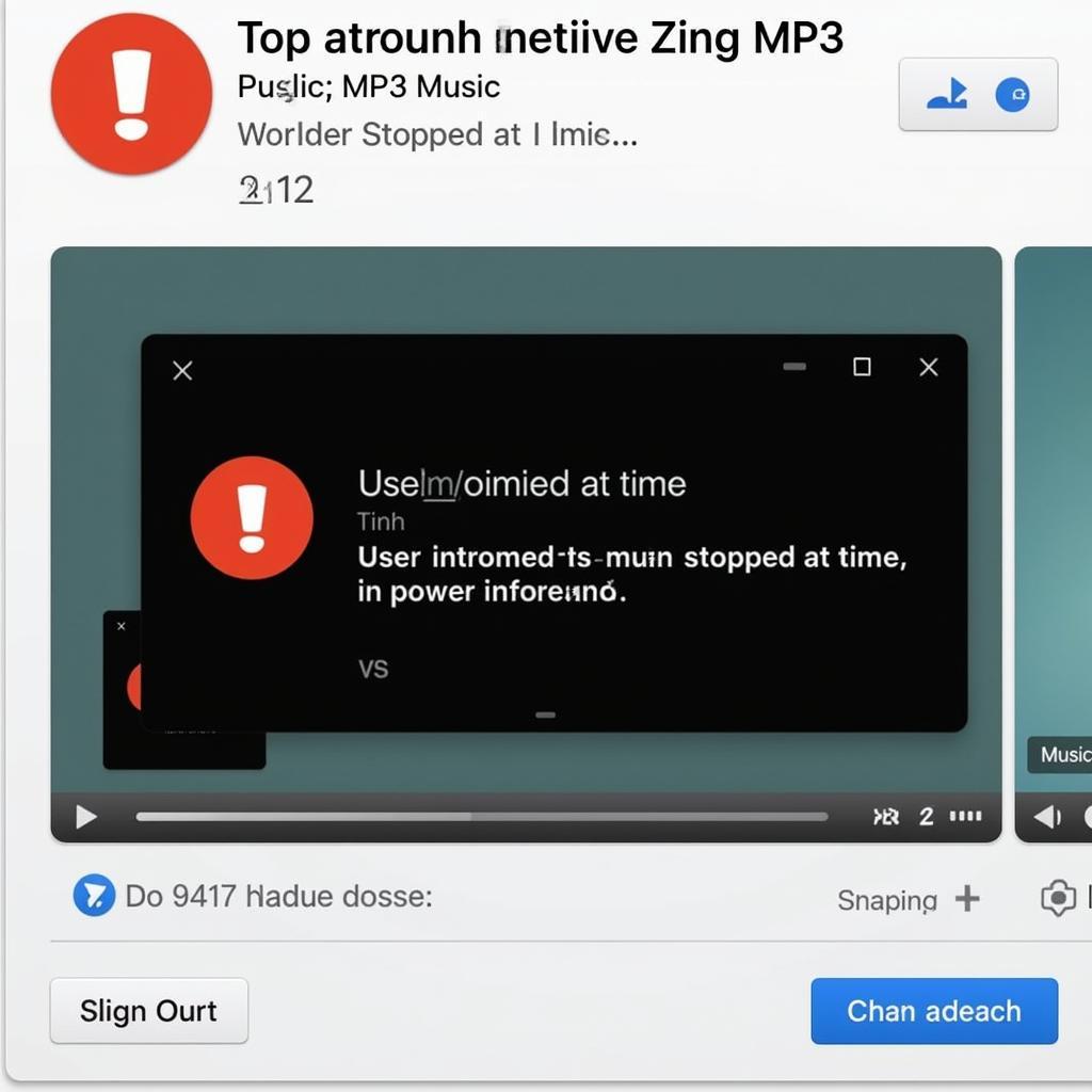 Lỗi Dừng Người Dùng Thời Điểm Trên Zing MP3
