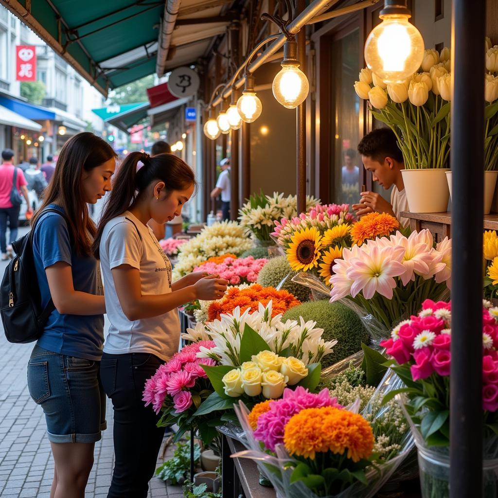 Người dân lựa chọn hoa Tết