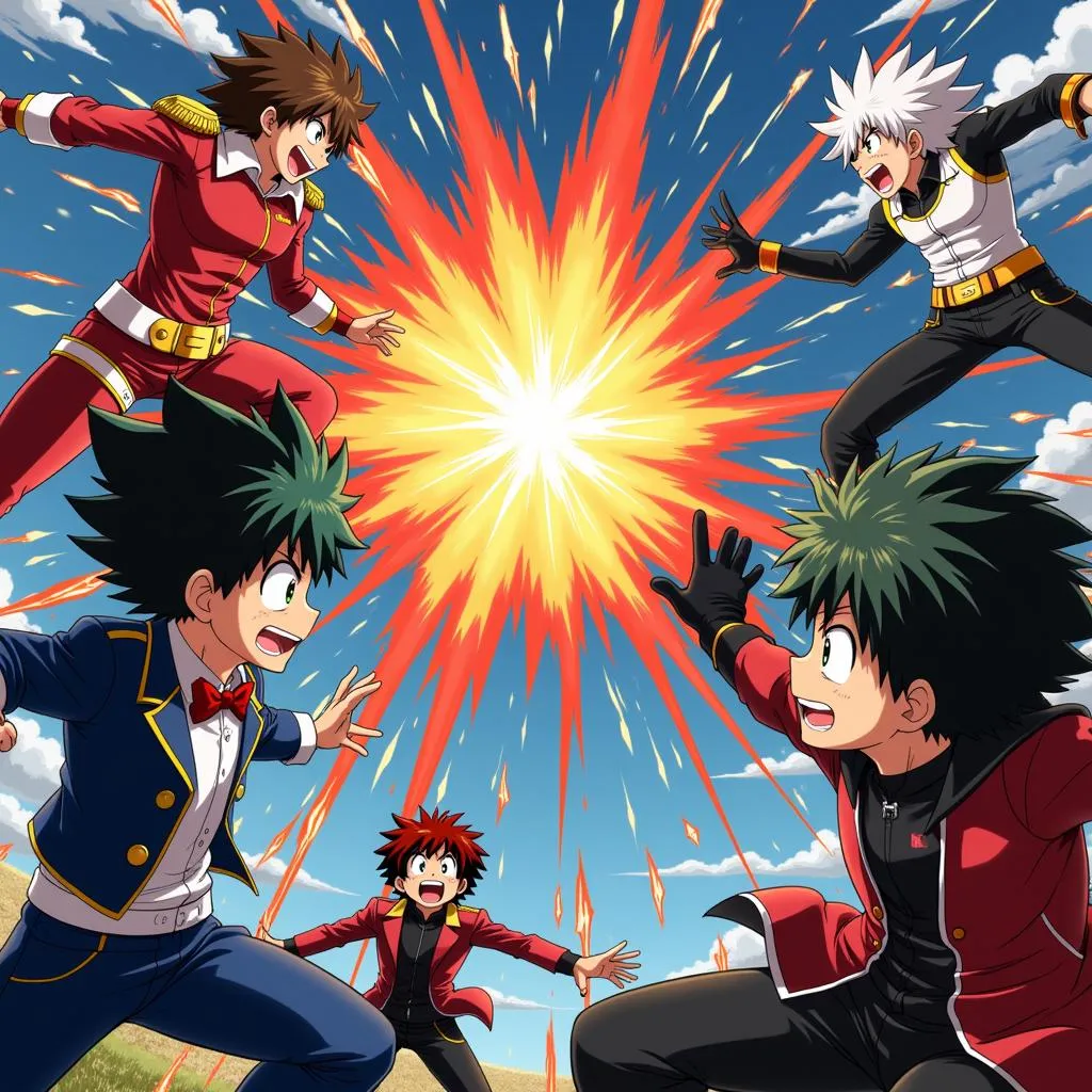 Cảnh chiến đấu trong My Hero Academia SS2