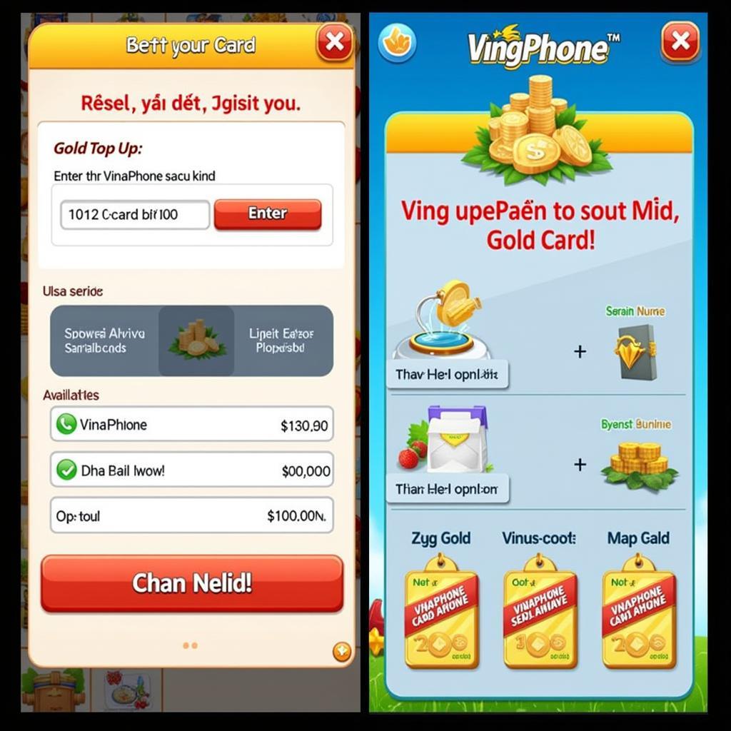 Nạp gold ZingPlay bằng thẻ Vina