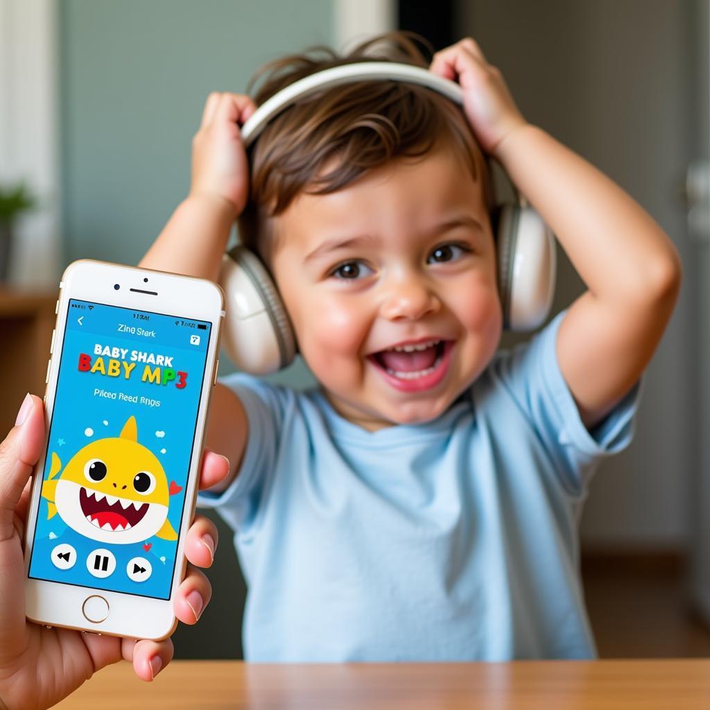 Bé yêu thích thú khi nghe nhạc Baby Shark trên Zing MP3