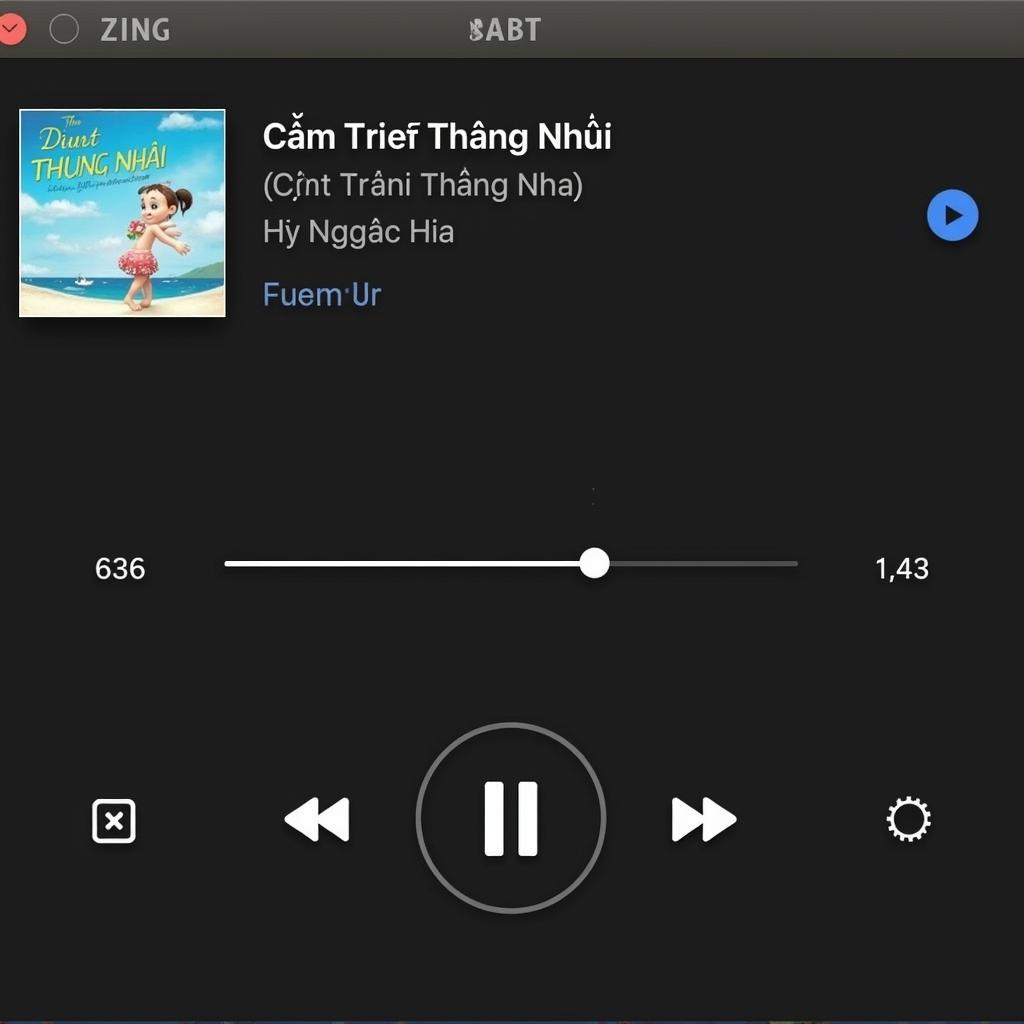 Giao diện Zing MP3 phát bài hát "Cả Một Trời Thương Nhớ"