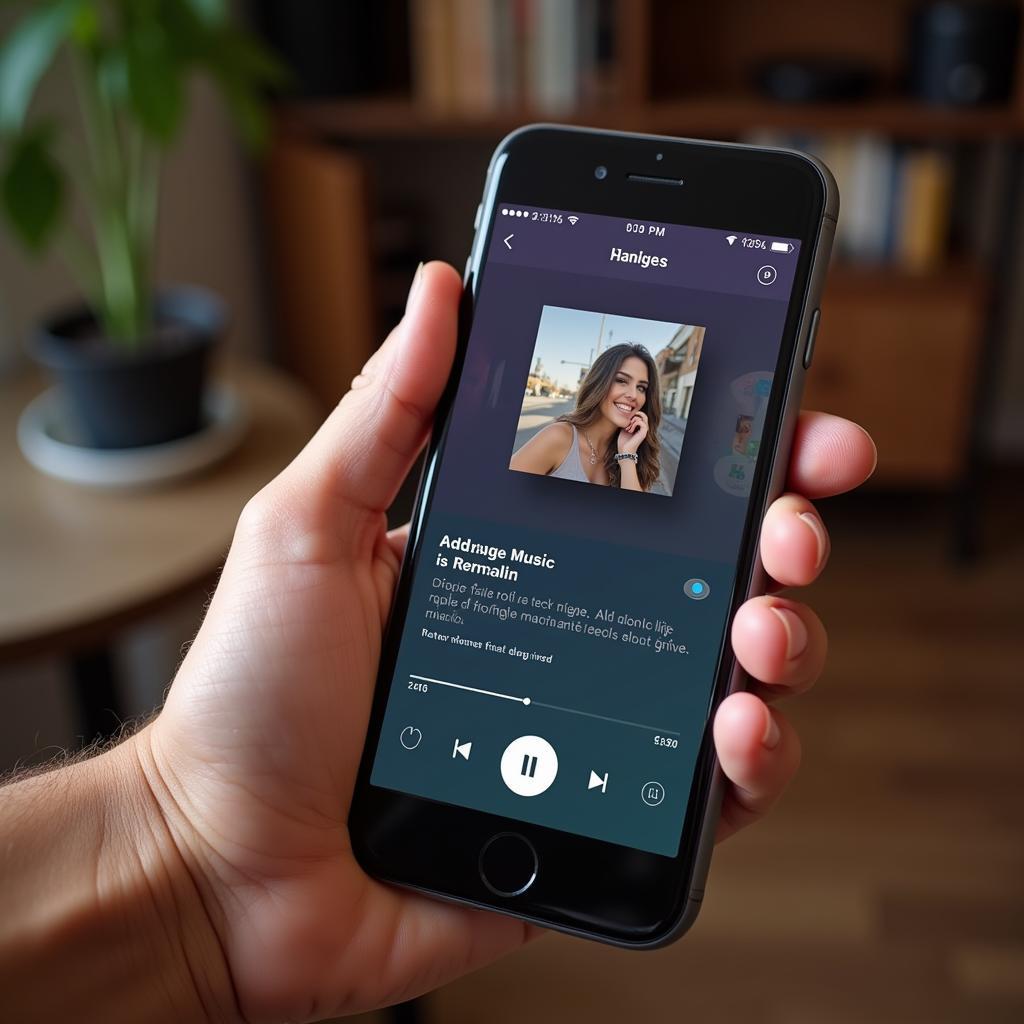 Hình ảnh người dùng đang nghe nhạc trực tuyến trên điện thoại