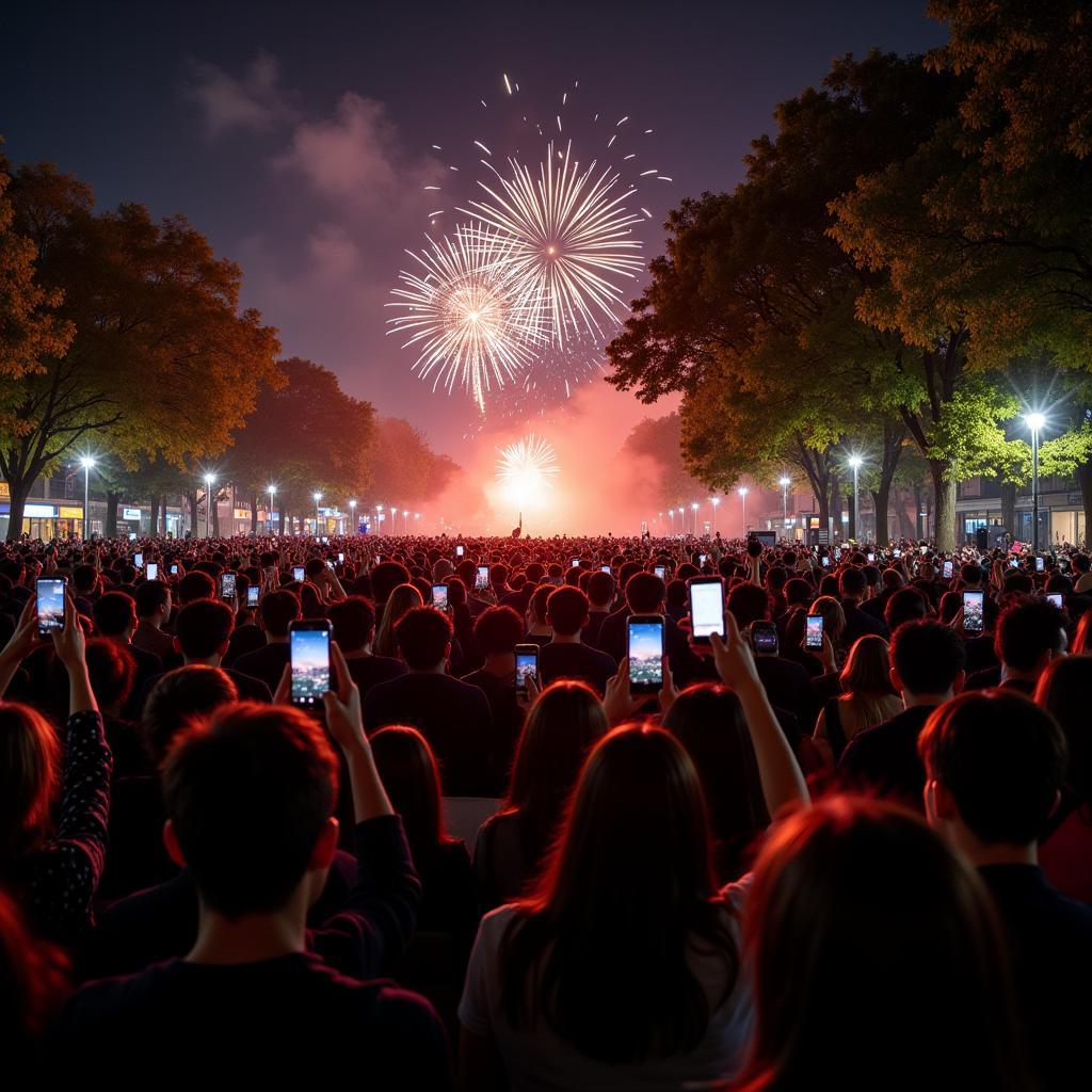 Crowds gather in Hanoi to celebrate New Year's Eve