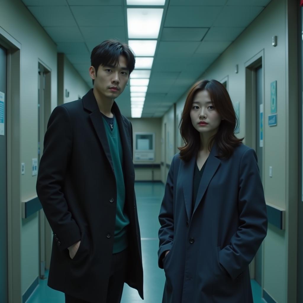 Park Hoon và Han Chae Young trong bệnh viện