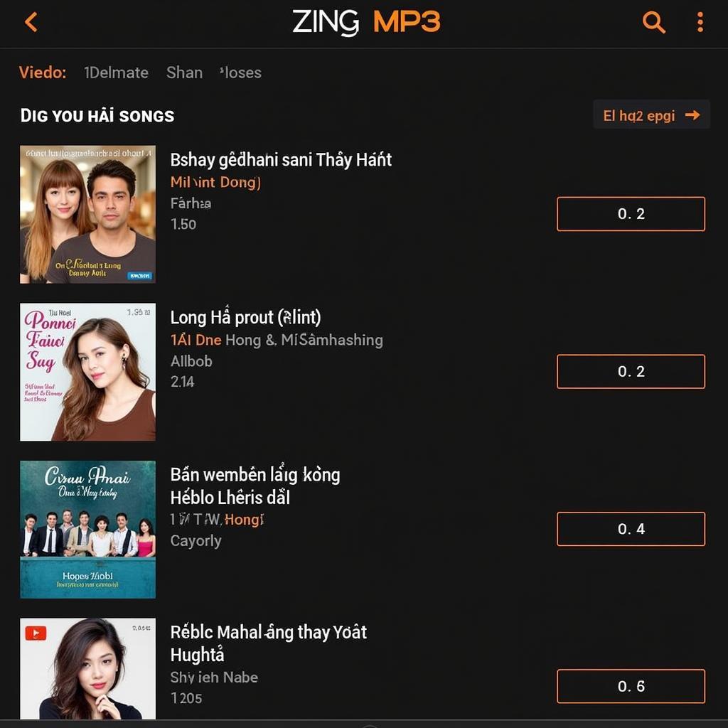 Giao diện af playlist "Tai-nhac-zing-chay-ngay-di-hot-nhat.html" trên Zing MP3