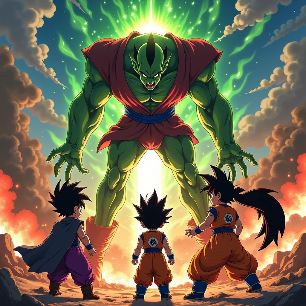 Son Goku và các chiến hữu chiến đấu với Piccolo