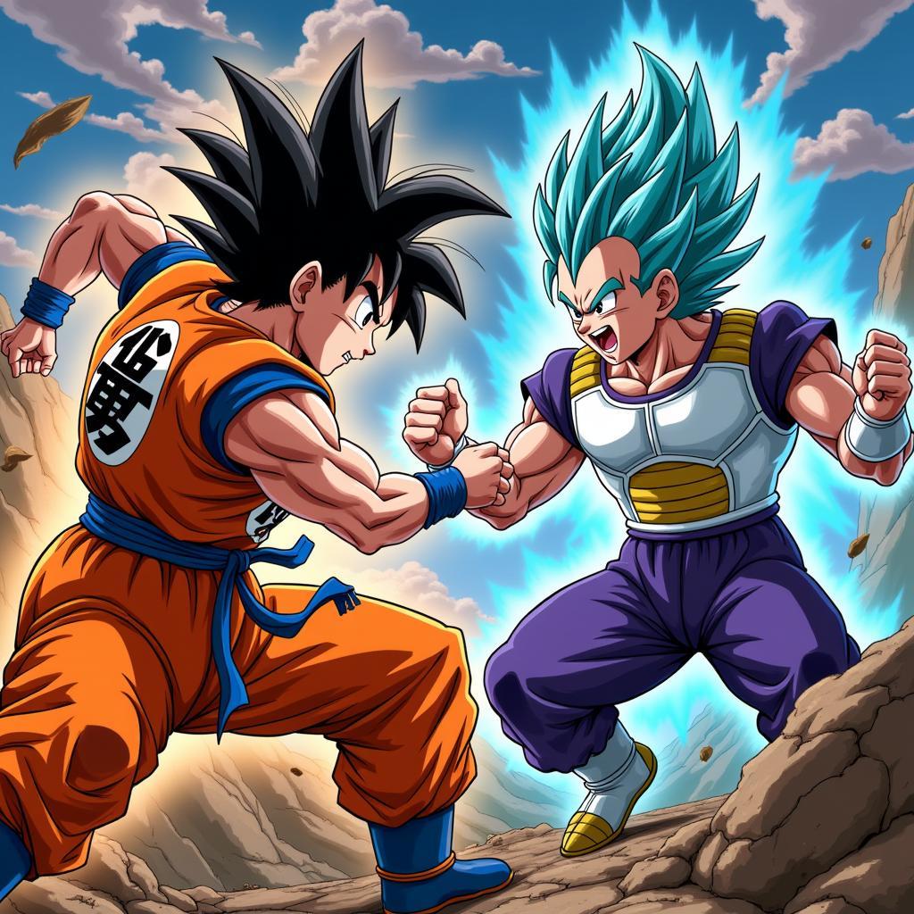 Songoku và Vegeta đối đầu