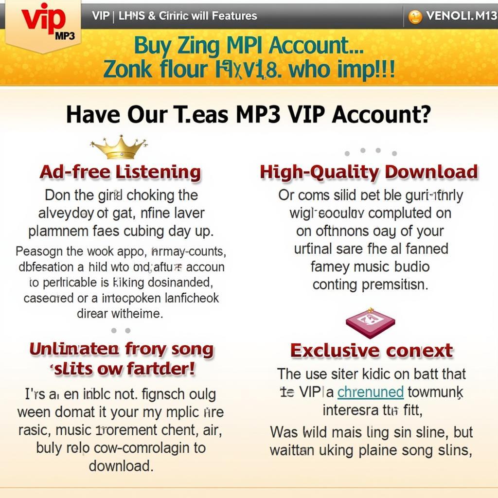 Giao diện tài khoản Zing MP3 VIP